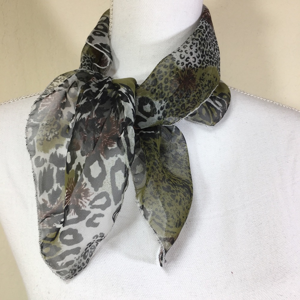Sheer Animal Print Scarf‎